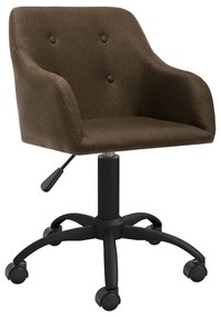 Cadeira de escritório giratória tecido castanho-escuro