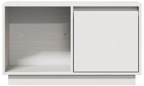 Móvel de TV 74x35x44 cm madeira de pinho maciça branco
