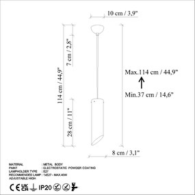 Candeeiro de Tecto Kesıkboru – Antiquation – Ø8 h:28 cm