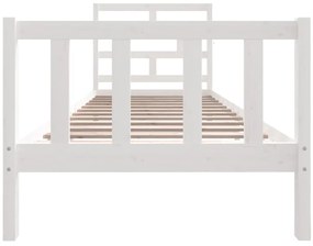 Estrutura de cama 90x200 cm madeira de pinho maciça branco