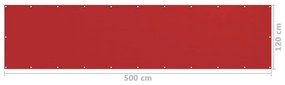 Tela de varanda 120x500 cm PEAD vermelho