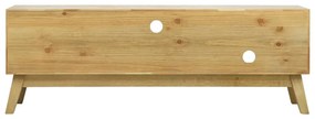 Móvel de TV 120x30x42 cm madeira entalhada castanho