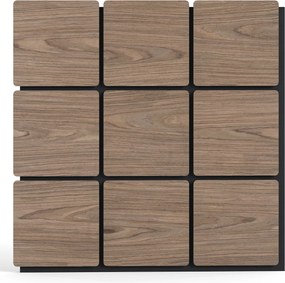 Conjunto de 4 painéis acústicos 62 x 62 cm com 9 tábuas quadradas de madeira para redução de ruído e decoração de tetos e paredes