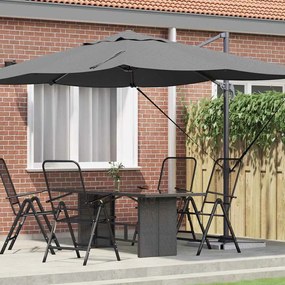 vidaXL Guarda-Sol Cantilever Roma Antracite 352x251x260 cm de Alumínio