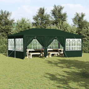 vidaXL Tenda de Festa com 10 Lateral Verde 6x4 m PE