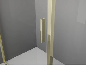 Mexen Exo-R cabina de duche pentagonal com porta de abrir 90 x 90 cm, transparente, dourada - 812-090-090-50-00