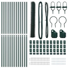 Conjunto de Cercas 2 Unidades Verde Metal 25 x 1,2 m Durável