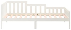 Sofá-cama sem colchão 90x190 cm madeira de pinho maciça branco