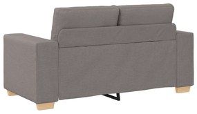 Conjunto de Sofá de 3 Peças com Almofadas em Tecido Taupe