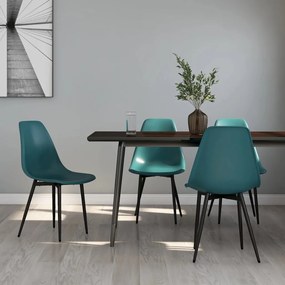 vidaXL Cadeiras de jantar 4 pcs PP turquesa