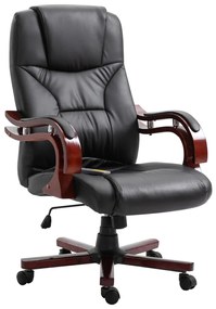 vidaXL Cadeira de escritório em couro artificial preto