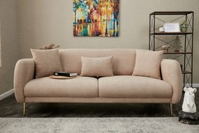 Sofá-Cama de 3 Lugares Simena – Bege Dourado – 210 cm