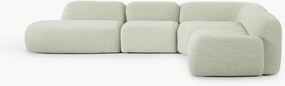 Sofá de canto modular XL em bouclé com chaise longue Wolke