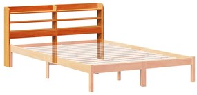 Cabeceira com prateleiras 120 cm pinho maciço castanho-mel