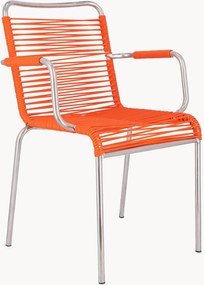 Cadeiras de braços artesanais empilháveis para jardim Mya Spaghetti, conjunto de 4