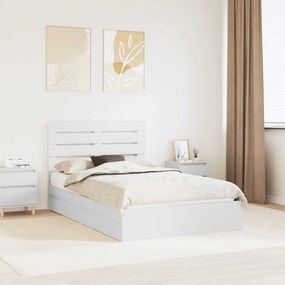 vidaXL Cama com Armazenamento Branco 135 x 190 cm Madeira processada