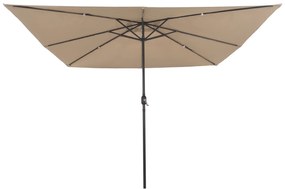 Parasol de Jardim Quadrado vidaXL com Luzes LED 295x245 cm Taupe