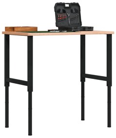 vidaXL Bancada retangular 100x60x(71,5-98) cm madeira de faia maciça