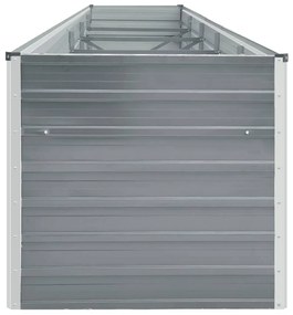 Canteiro elevado de jardim 400x80x77cm aço galvanizado cinzento