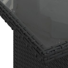 Conjunto de Sofá de Jardim em 5 Peças com Almofadas Preto Vime Rato