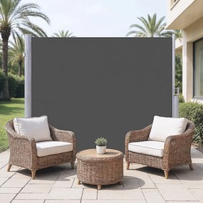 Toldo lateral, cortina lateral extensível 200,1 x 350,1 cm, proteção visual antracite