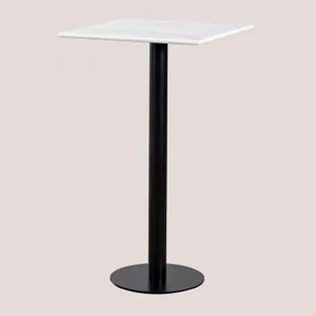 Mesa Alta De Bar Quadrada 60x60 Cm Em Mármore Rocher Mármore Branco Guangxi & Preto - Sklum