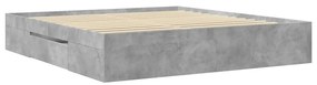Estrutura de cama 200x200 cm derivados de madeira cinza cimento