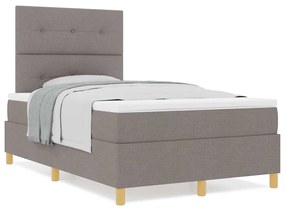 Cama Box Spring com Colchão Taupe Casal Pequena Tecido