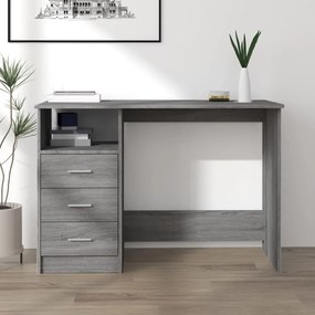 vidaXL Secretária c/ gavetas 110x50x76cm derivado madeira cinza sonoma