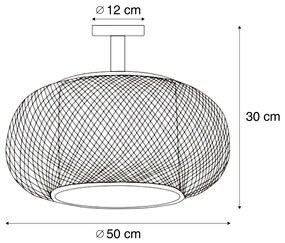 Plafon Japandi Bambu com Interior Branco - Liva Japandi