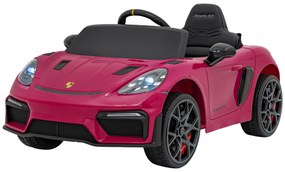 Carro elétrico para Crianças 12V Porsche Spyder RS 718 com Rodas Espuma EVA, assento couro ecológico Carga até 30 kg Pintado Rosa