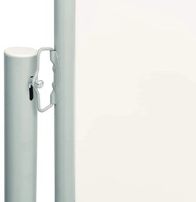 Toldo lateral retrátil para pátio 117x600 cm cor creme
