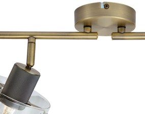 Foco de teto de design bronze com vidro transparente 4 luzes - Domo Moderno