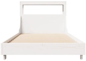 Cama sem colchão 90x200 cm madeira de pinho maciça branco