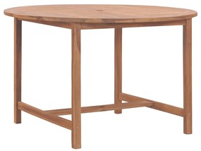vidaXL Mesa de jantar p/ jardim Ø110x75 cm madeira de teca maciça