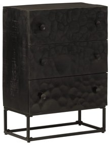 vidaXL Cómoda 55x30x76 cm madeira de mangueira maciça e ferro preto