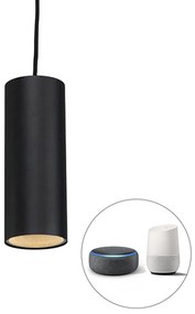 LED Candeeiro de suspensão inteligente preto com WiFi GU10 - Tubo Design,Moderno