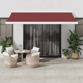 Toldo retrátil manual 450x300 cm bordô