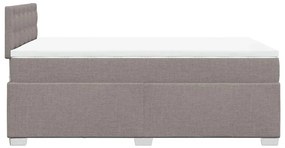 Cama boxspring c/ colchão 120x190cm tecido castanho-acinzentado