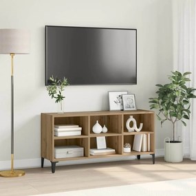 vidaXL Suporte para TV Carvalho Artisan Madeira engenheirada, Metal Médio