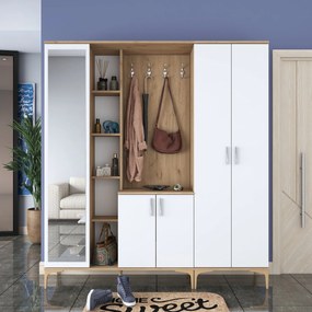 Hall Stand EA131 – Nogueira Branco – 180x198,6x37,5 cm