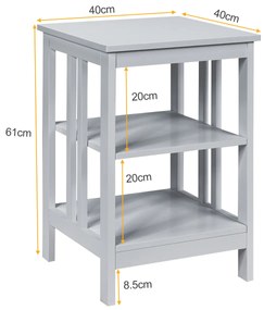 2 mesas de cabeceira com barras de reforço e estrutura de aduelas para quarto corredor sala 40 x 40 x 61 cm Branco