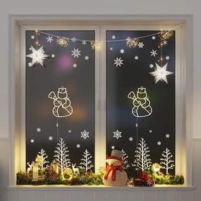 vidaXL Luzes de Natal silhueta boneco neve 2 pcs 35 LEDs branco quente