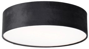 Candeeiro de teto moderno preto 40 cm com interior dourado - Drum Moderno