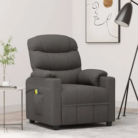 Poltrona de massagens tecido cinzento-escuro