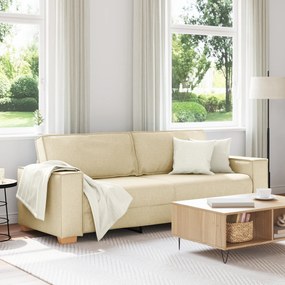 Sofá de 3 Lugares vidaXL Creme 180 cm em Tecido
