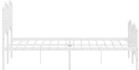 Estrutura de cama com cabeceira e pés 120x200 cm metal branco