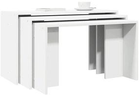 vidaXL Mesas de encastrar 3 pcs derivados de madeira branco