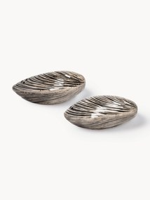 Saleiros e pimenteiros em dolomite pintados à mão Mussel, conjunto de 2