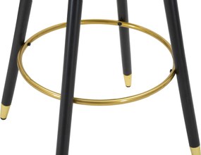 BANCO DE BAR PRAGUE 55X56X104 CM ROSA, PRETO E DOURADO